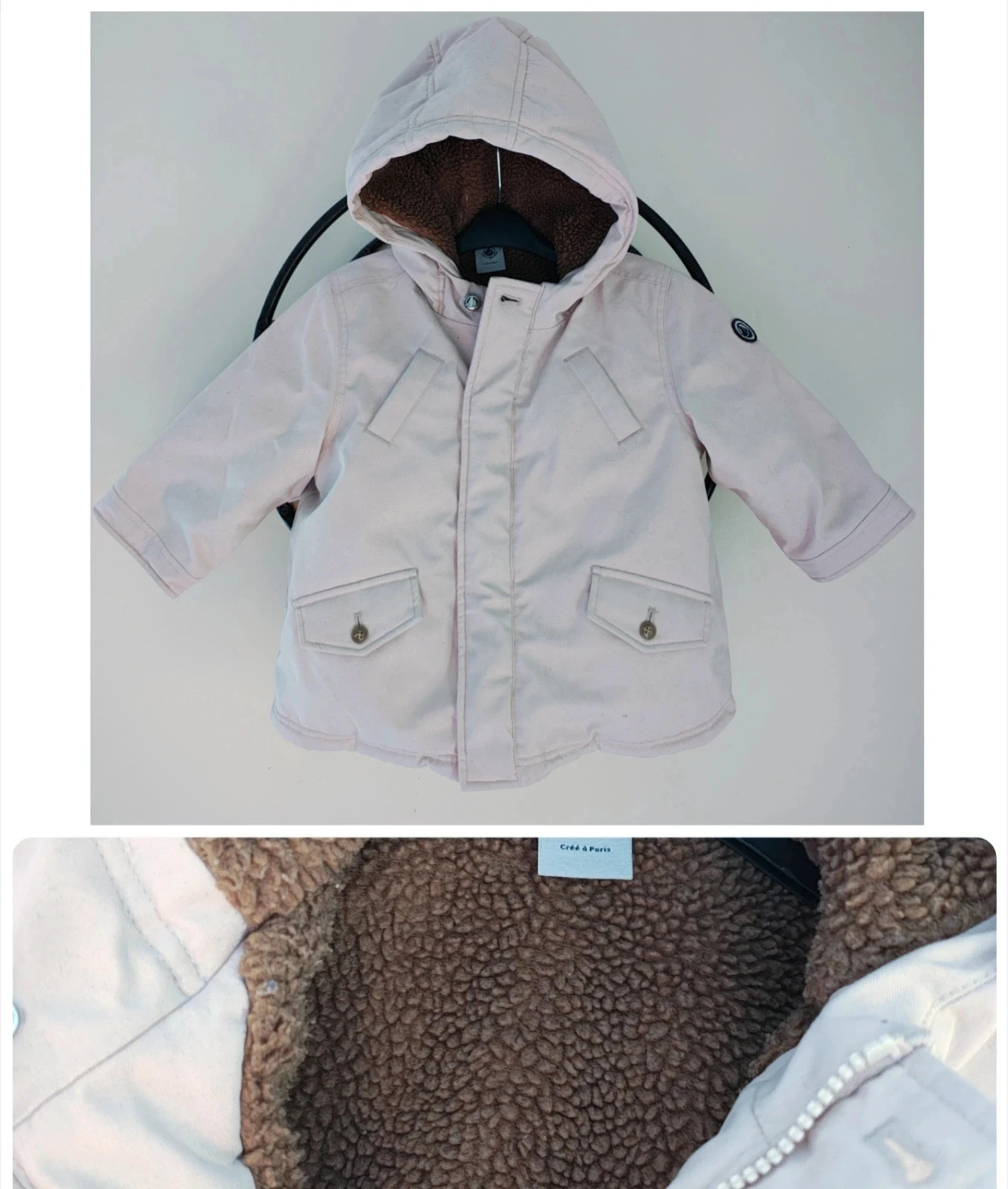 18 mois manteau chaud intérieur doublé petit bateau